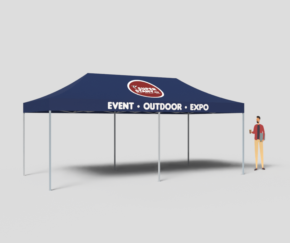 Nožnicový reklamný stan PRINTED 3x6m s potlačou strechy Stan nožnicový PRINTED 3x6m, potlačená strecha, hliníková konštrukcia – Obrázok 1