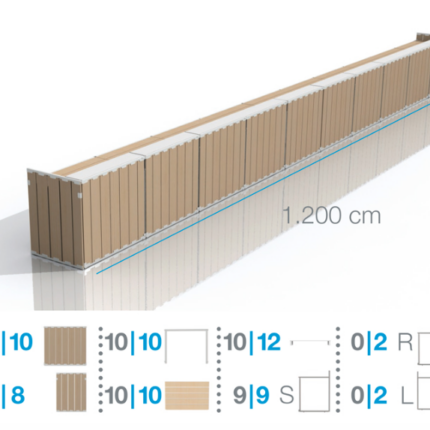 BIG BAR Elements - prírodný / biely / šedý, skladací paletový, drevený