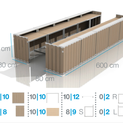 BIG BAR Elements - natural / white / grey, folding pallet, wooden