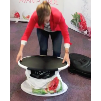 RED BIG QUICK promo textile table, built in 3 seconds