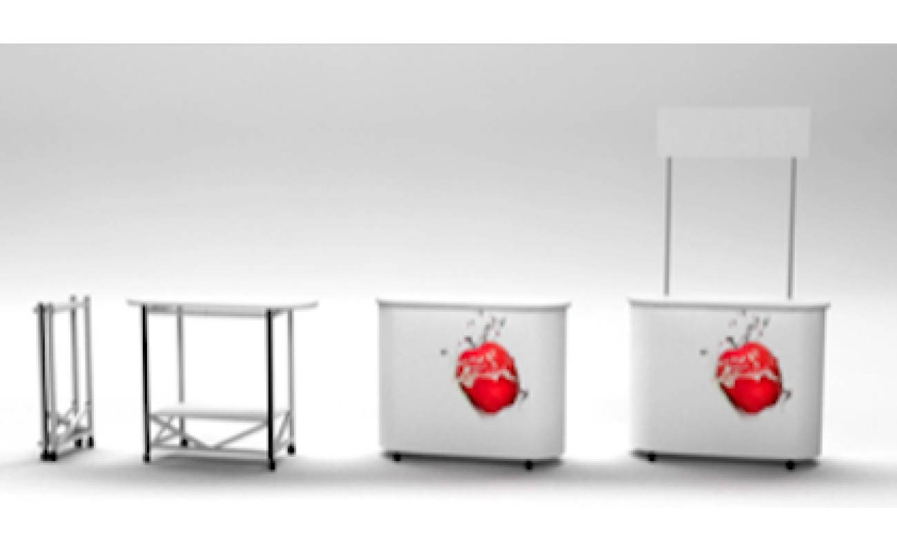 RED ELYPSE PVC promo table, advertising counter