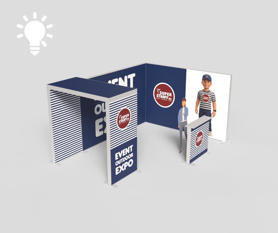 Mobilný svetelný lightbox RED SEGO LED s hliníkovým rámom 120 mm Svetelný expo systém, obojstranný výstavný stánok, skladanie bez náradia, Alu rám 120mm - RED SEGO LED – Obrázok 1