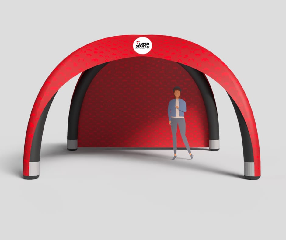 Pneumatický stan SPIDER Black - BOČNÁ STENA potlač (3m, 4m, 5m, 6m) 1 Spider stena2