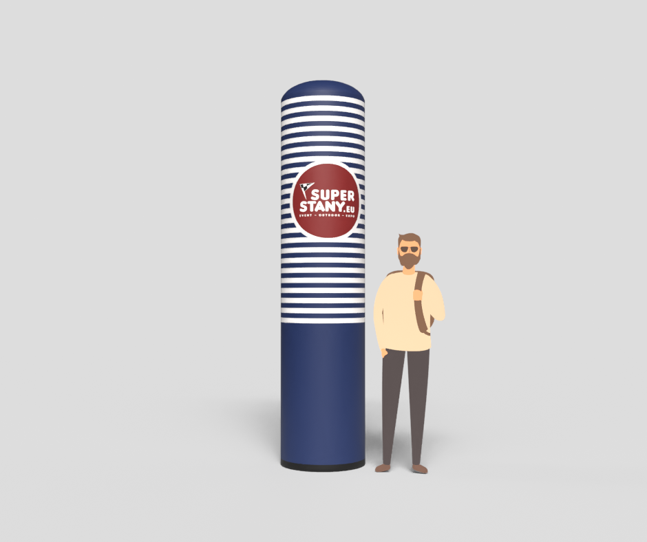 Nafukovací reklamný tubus a totem PNEU PREMIUM v exteriéri Reklamný tubus stĺp, nafukovací firemný totem, celopotlač - PNEU PREMIUM – Obrázok 1