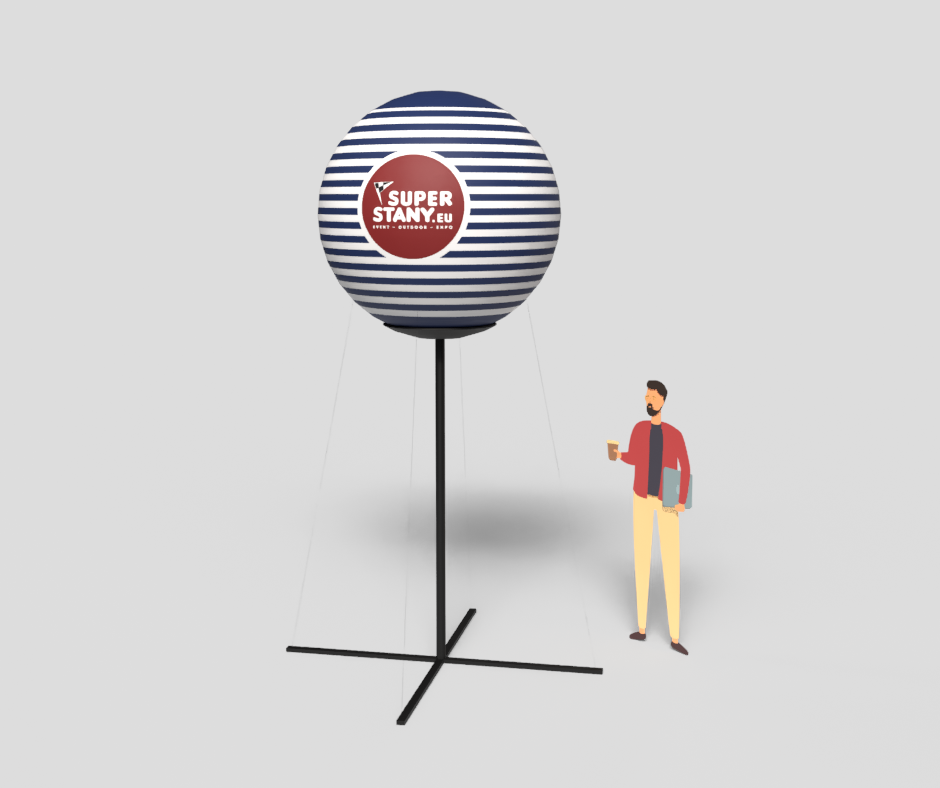 Reklamná nafukovacia guľa PNEU BALL s LED osvetlením na stojane Reklamná nafukovacia guľa s osvetlením - PNEU BALL – Obrázok 1
