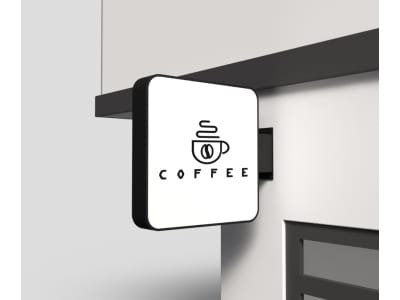 Svetelná reklama na budovu, nástenný vyčnievajúci LED panel, vonkajšie použitie - SIGN CUBE 2 led light box coffe