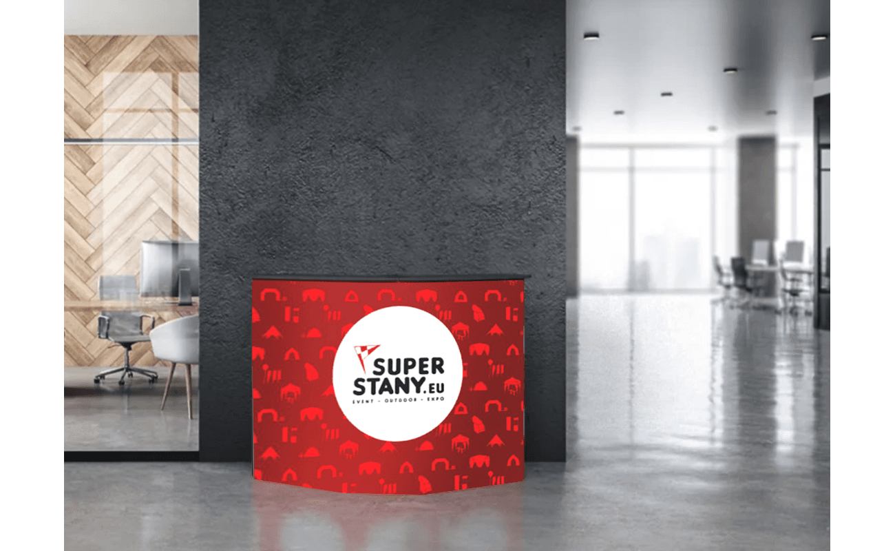 Promo stolík, recepčný reklamný pult, skladanie do kufríka - SMALL Case 2v1 1 small case promo stolik 2v1 012