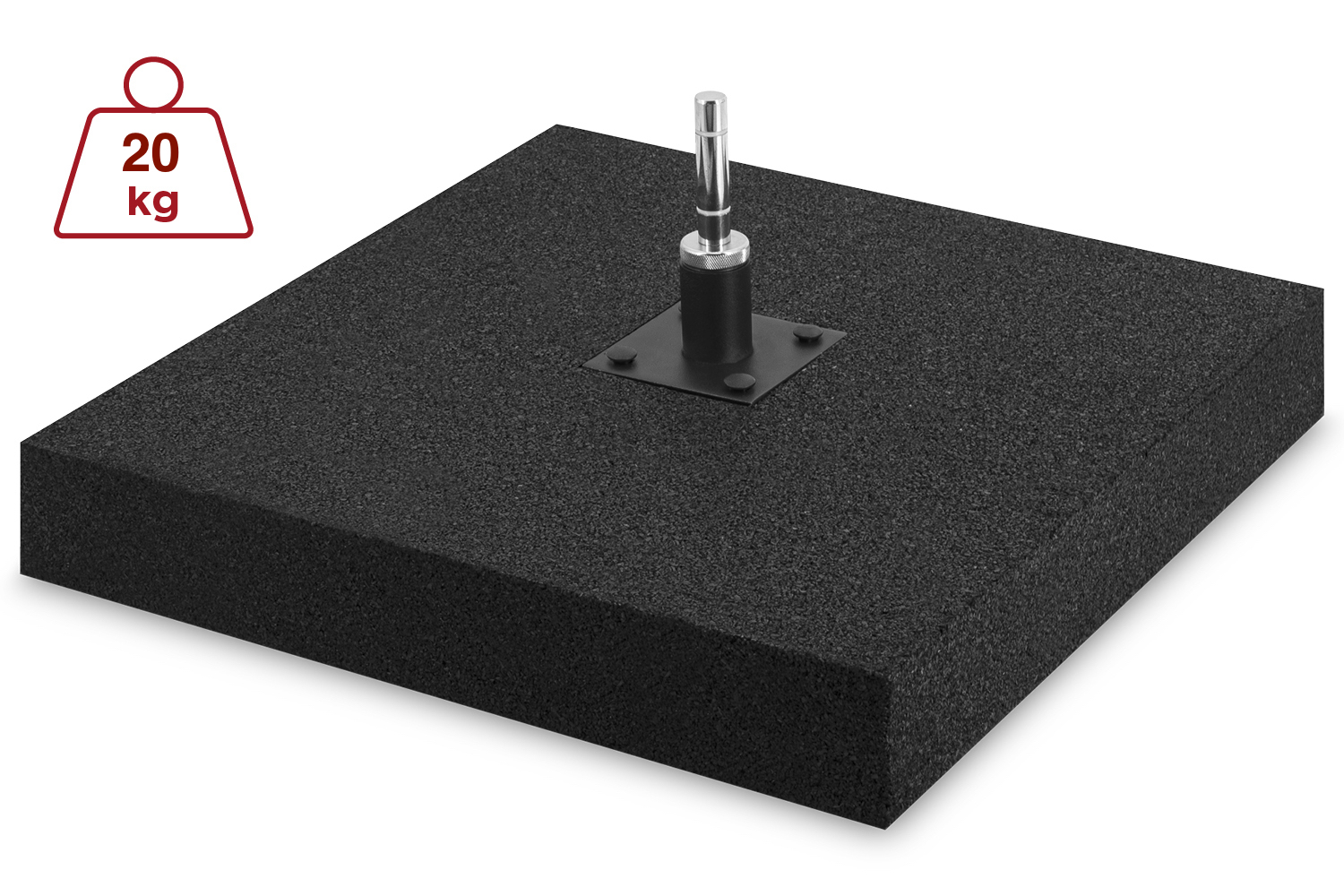 Rotátor z nehrdzavejúcej ocele na otočnej osi podstavy – Rubber Base Gumová podstava na vlajky 20kg s rotátorom - Rubber Base – Obrázok 1