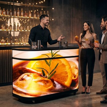 Digitálny pult a recepcia - LED SCREEN BAR s integrovanou obrazovkou – Obrázok 9