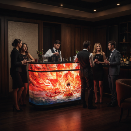 Digitálny pult a recepcia - LED SCREEN BAR s integrovanou obrazovkou – Obrázok 11