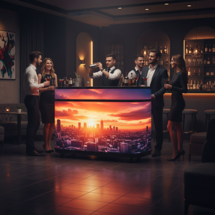 Digitálny pult a recepcia - LED SCREEN BAR s integrovanou obrazovkou – Obrázok 12
