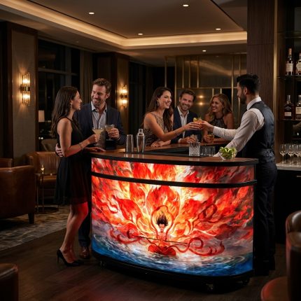 Digitálny pult a recepcia - LED SCREEN BAR s integrovanou obrazovkou – Obrázok 13