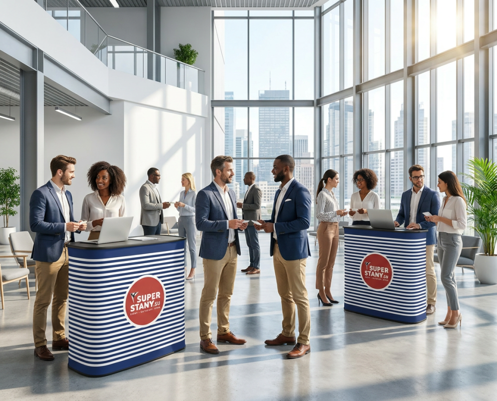 Textilný rýchlorozkladací promo stolík - BIG QUICK SQUARE 1 bigquick promo stolik SQUARE konferencia