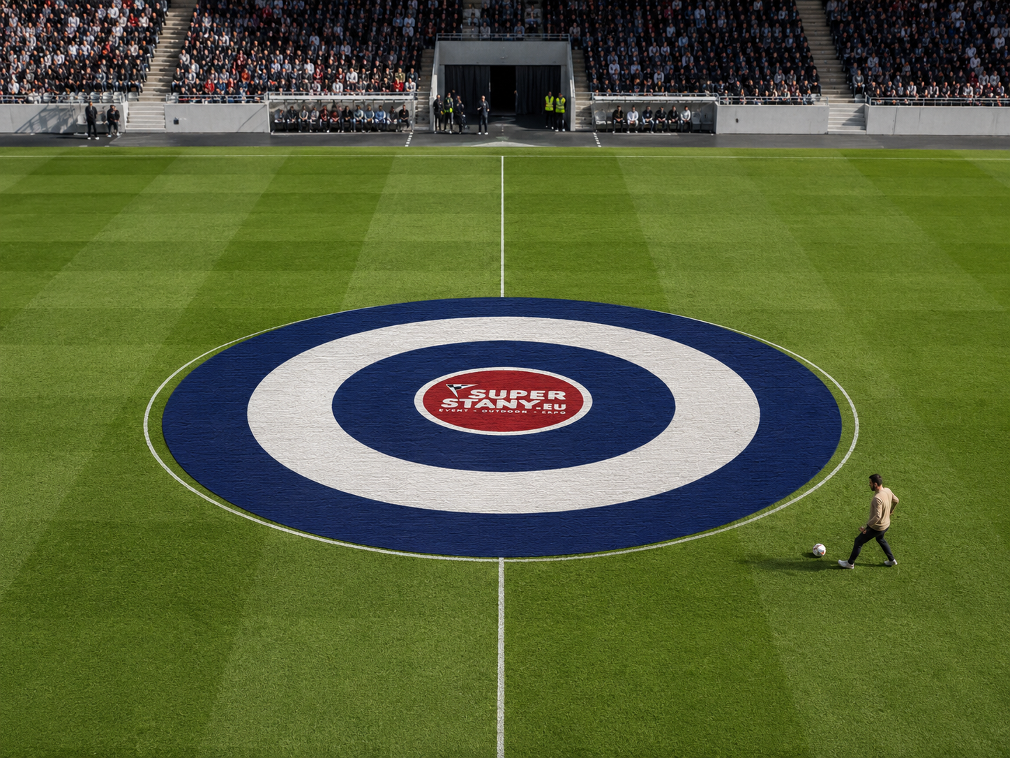 Textilný banner do stredového kruhu futbalového ihriska Circle Banner Textilný banner stredový kruh na ihrisko - Circle Banner – Obrázok 1